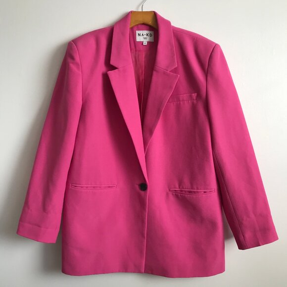 NA-KD Pink Oversize Blazer Jacket Womens 38 - Picture 1 of 10